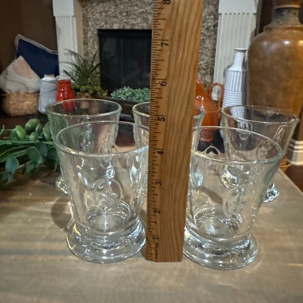 5 French La Rochere Fleur De Lys 8oz Li Tumblers